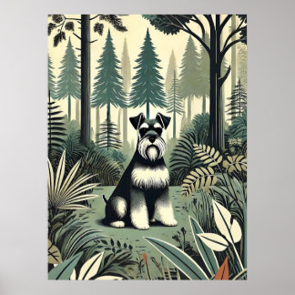 Whimsical Schnauzer Print, väggkonst