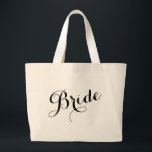 Whimsical Script Bride Bachelorette Tote Bag Jumbo Tygkasse<br><div class="desc">Whimsiskt skript Bride Squad Bachelorette Tote Bag</div>