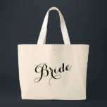 Whimsical Script Bride Bachelorette Tote Bag Jumbo Tygkasse<br><div class="desc">Whimsiskt skript Bride Squad Bachelorette Tote Bag</div>