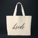 Whimsical Script Bride Bachelorette Tote Bag Jumbo Tygkasse<br><div class="desc">Whimsical Script Bride Bachelorette Tote Bag</div>