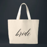 Whimsical Script Bride Bachelorette Tote Bag Jumbo Tygkasse<br><div class="desc">Whimsical Script Bride Bachelorette Tote Bag</div>