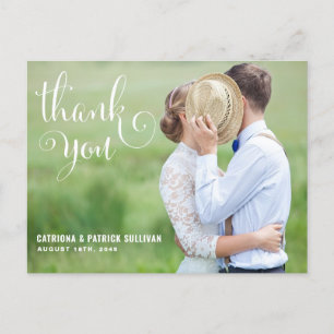 WHIMSICAL SCRIPT BRÖLLOP TACK POSTCARD VYKORT