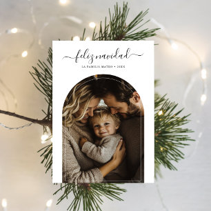 Whimsical Script Feliz Navidad julfoto Julkort