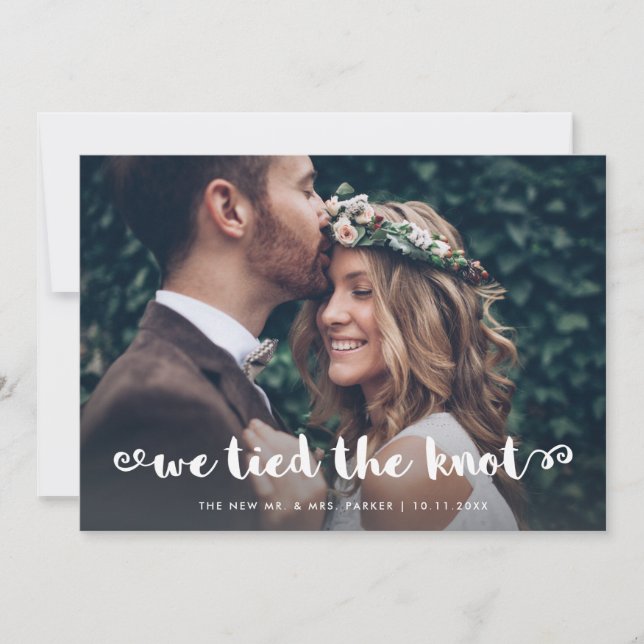 Whimsical Script | Fotografering Elopement Annonse Inbjudningar (Framsida)