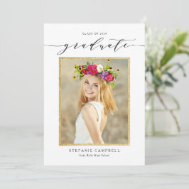 Whimsical Script Glitter Klass 2026 Examen Meddelande