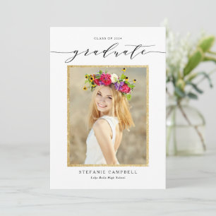 Whimsical Script Glitter Klass 2026 Examen Meddelande