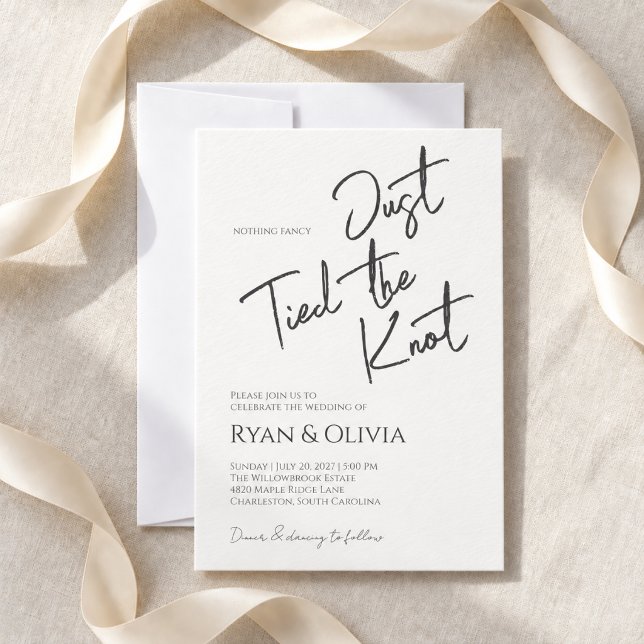 Whimsical Script Inget Tjafs Bröllopsinbjudan Inbjudningar (Whimsical Script Nothing Fancy Wedding Invitation
)