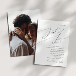 Whimsical Script Just Love Photo Wedding Inbjudningar