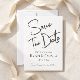 Whimsical Script Nothing Fancy Save the Date Spara Datumet
