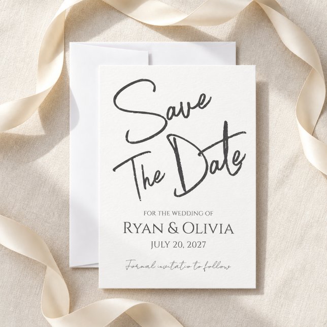 Whimsical Script Nothing Fancy Spara datumet (Whimsical Script Nothing Fancy Save the Date
)