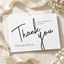Whimsical Script Nothing Fancy Thank You Card Tack Kort