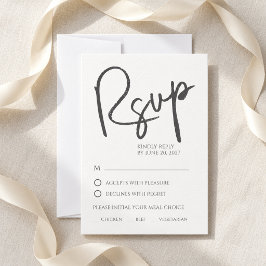 Whimsical Script Nothing Fancy Wedding RSVP Card OSA Kort