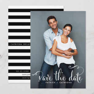 Whimsical Script Photo Spara datum meddelande Inbjudningar