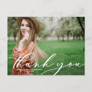 Whimsical Script Studenten Photo Tack Vykort
