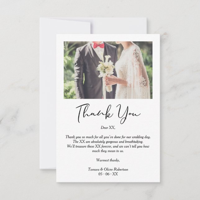 Whimsical Script Thanks Wedding Suppliers Photo Tack Kort (Framsida)