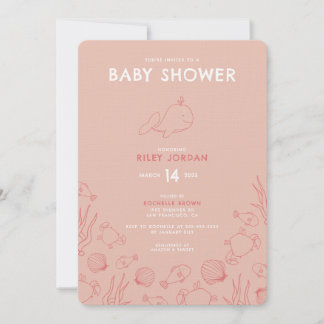Whimsical Sea Theter Baby Shower-inbjudan Inbjudningar