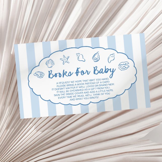 Whimsical Seashell Baby Shower Books For Baby Tilläggskort (Skapare uppladdad)