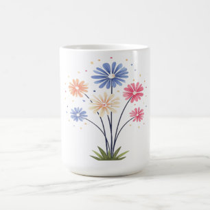 Whimsical Sex Prästkragar Vår Blombukett Kaffemugg