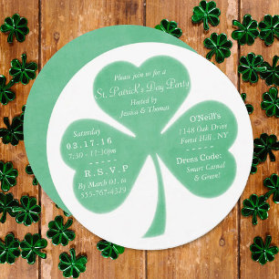 Whimsical Shamrock St. Patrick Day Party Inbjudningar