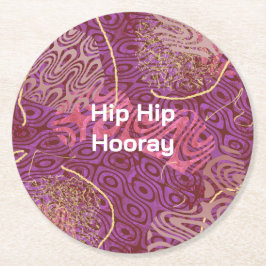 Whimsical Shapes Hip Hip Hooray Party Underlägg Papper Rund