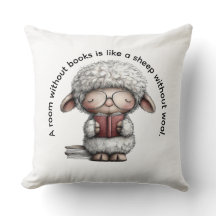 Whimsical Sheep Reading a Book
