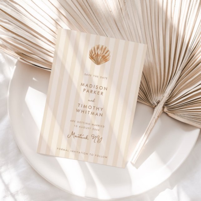 Whimsical Shell Monogram Coastal Wedding Spara Datumet (Skapare uppladdad)