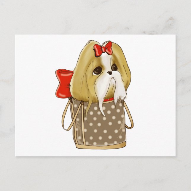 whimsical SHIH TZU-HUND Vykort (Framsida)