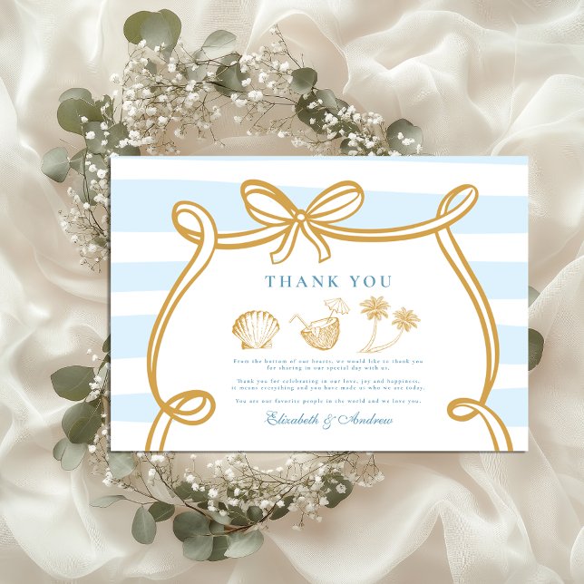 Whimsical Shoreline Bröllop Tack Kort (Skapare uppladdad)