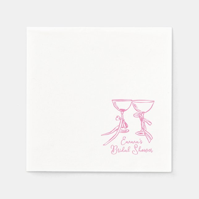 Whimsical Shower Papper Cocktail Napkin Pappersservett (Framsidan)