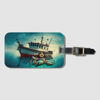 Whimsical Shrimp Boat and Shrimp License Plate Bagagebricka