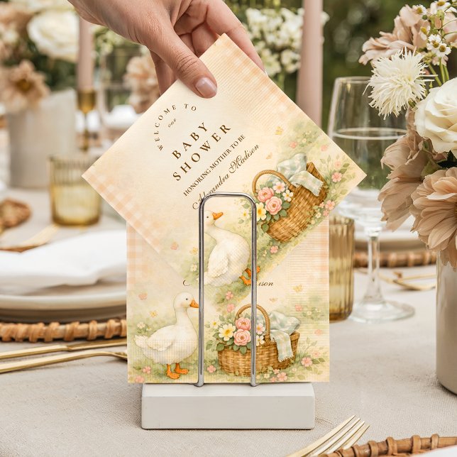Whimsical Silly Goose Spring Baby Shower Pappersservett (Skapare uppladdad)