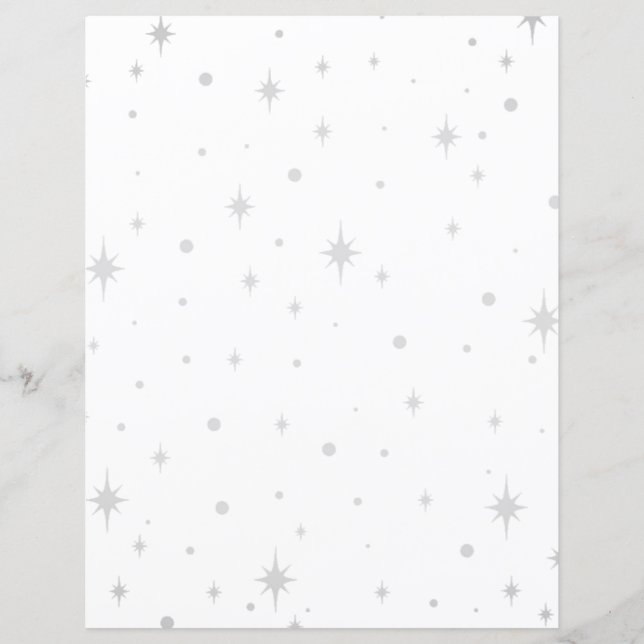 Whimsical Silver Star Junk Journal Papper (Framsida)