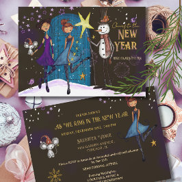 Whimsical Silvester Party Girls Night Out New Year Inbjudningar