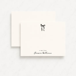 Whimsical simple bow, a note from flat card inbjudningar