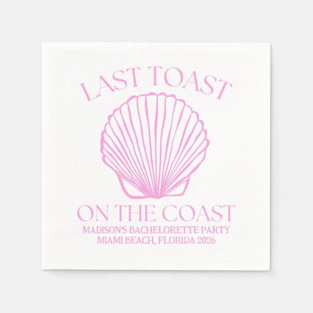 Whimsical Sista Toast På Kusten Rosa Pappersservett (Framsidan)