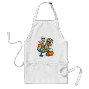 Whimsical skelett ryttare Mummie T-Rex Halloween  Förkläde