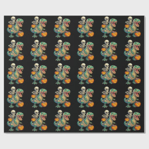 Whimsical skelett ryttare Mummie T-Rex Halloween  Presentpapper