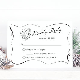 Whimsical Ski Cupid Winter Wedding OSA Kort
