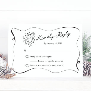Whimsical Ski Cupid Winter Wedding OSA Kort