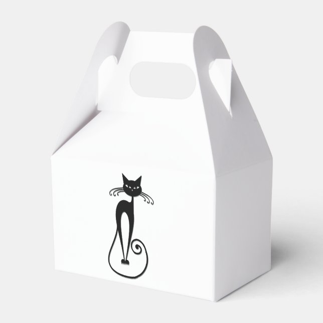 Whimsical Skinny Svart Katt Presentaskar (Framsidan Sidan)