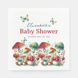 Whimsical Skog Svamp Baby Shower  Pappersservett