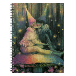 Whimsical Skog Svamp Saga Romantik Konst Anteckningsbok