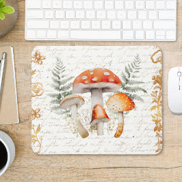 Whimsical Skog Svamp Vintage Bokstav Farmhouse Musmatta
