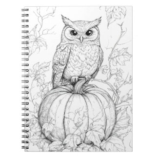 Whimsical Skogen Notebook - Autumnal Uggla Journal Anteckningsbok