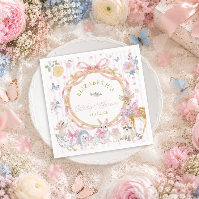 Whimsical Skogs Djur Flick Baby Shower Pappersservett (Skapare uppladdad)