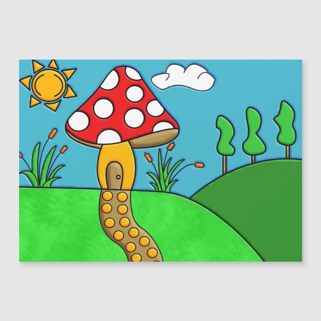 Whimsical Skogs Svamp Konst (Framsida)