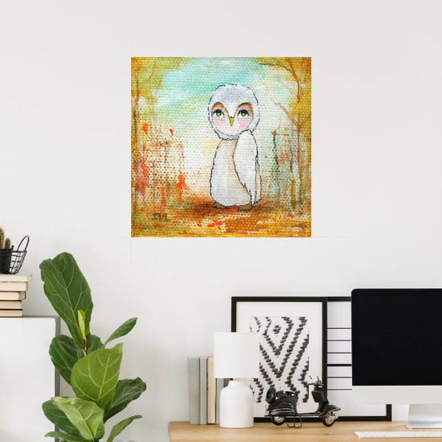Whimsical Skogsdjur, Uggl Konst Poster (Hemmakontoret)