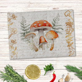 Whimsical Skogssvamp Vintage Bokstav Farmhouse