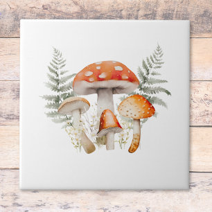 Whimsical Skogssvamp Vintage Farmhouse Kakelplatta