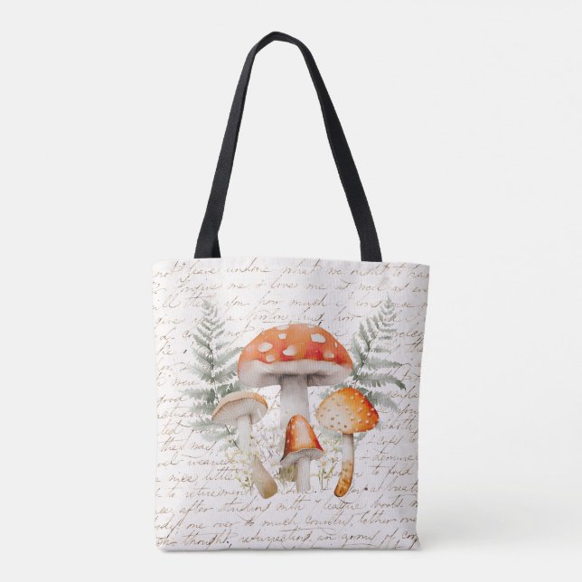 Whimsical Skogssvamp Vintage Farmhouse  Tygkasse (Baksida)